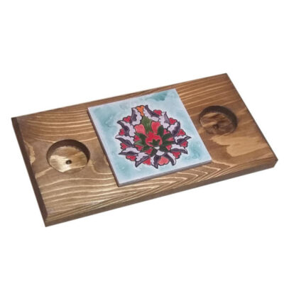 Rustic Wooden Tealight Candle Holder Table Decor Persian Shah Abbasi