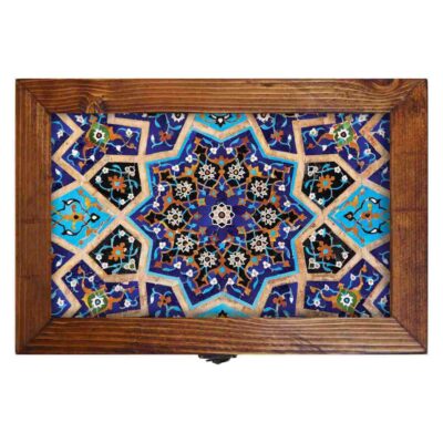Wooden Box for Gift Giving with Persian Inspired Pattern Slimi