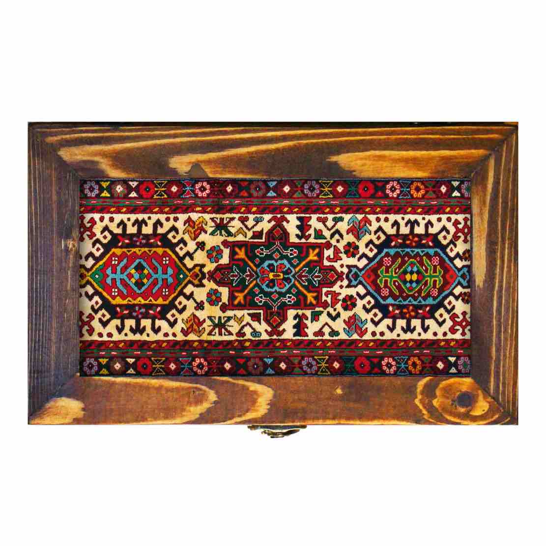 Wooden Box for Gift Giving with Persian Inspired Pattern Carpet