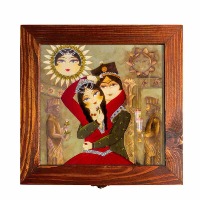 Wooden Box for Gift Giving with Persian Inspired Pattern Qajar