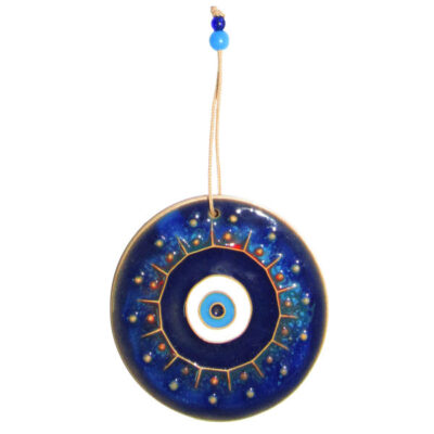 Decorative Cheshm Nazar Wall Hanging Amulet with Evil Eye – Round