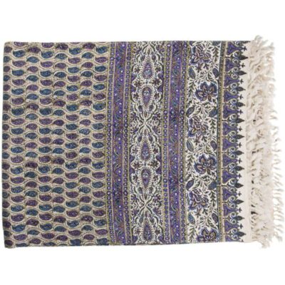 Persian Tablecloth: Isfahan’s Traditional Kalamkari Block Print Blue