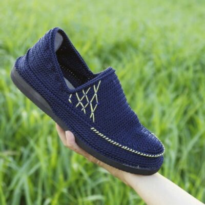 Giveh Shoes – Persian Handcrafted Breathable Footwear Navy Blue Model