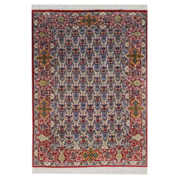 Persian Silk Carpet Hand-Knotted in Isfahan Model Afshan