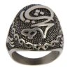 Silver Signet Ring for Women with Persian Calligraphy Hich