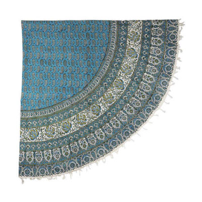 Persian Tablecloth: Isfahan’s Traditional Kalamkari Block Print Round