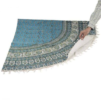 Persian Tablecloth: Isfahan’s Traditional Kalamkari Block Print Round