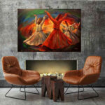 Persian Wooden Poster Print - Sama Dancers Wall Art