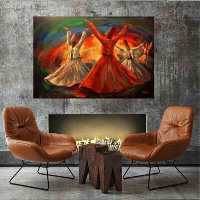 Persian Wooden Poster Print – Sama Dancers Wall Art