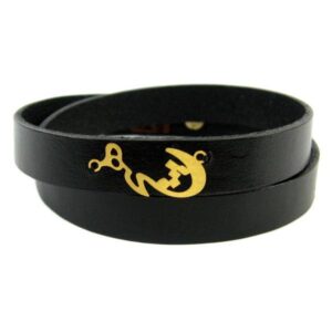 Persian Leather Bracelet for Men and Women – Black Hich
