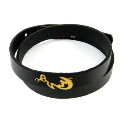 Persian Leather Bracelet for Men and Women – Black Hich