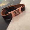 Leather & Copper Bracelet Artistic - Esfand Symbol