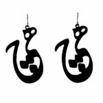 Persian Acrylic Earrings Calligraphy Hich