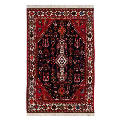 Persian Wool Carpet Hand-Knotted in Isfahan with Tribal Toranj design