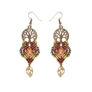 Iranian Macrame Earring Model life Tree