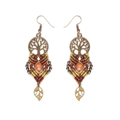 Macrame Earrings Model Tree of Life