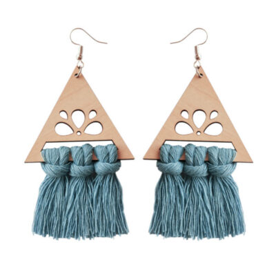 Macrame Tassel Earrings Model Triangle