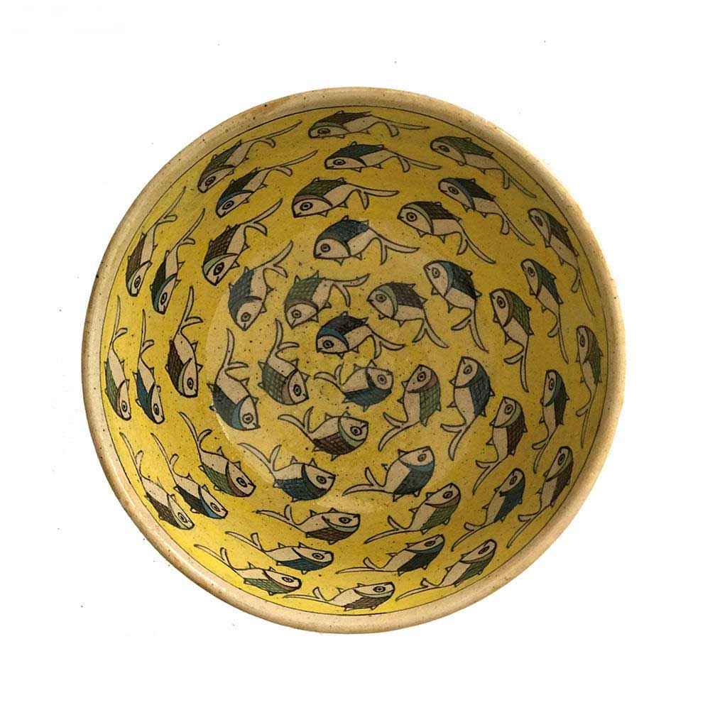 Handmade Decorative Pottery Bowl Model Fish