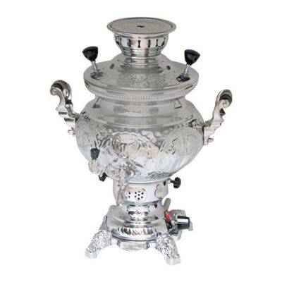 Persian Gas Samovar Traditional Design Tea Maker Floral Motifs 8-Liter