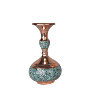 Persian Copper Turquoise Inlaid Vase Fgh