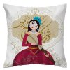 Printed Velvet Cushion Cover - Girl Design (Set of 2)