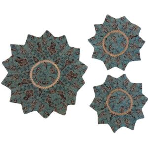 Set of 3 Yazd Termeh Tablecloth Model Star