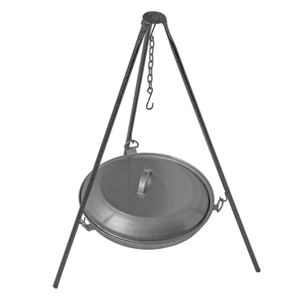 Cauldron Campfire Cooking Tripod with Pan – Durable and Versatile