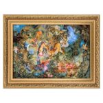 Hand-Knotted Persian Wall Hanging Rug from Tabriz Depicting Cycle of life Miniature