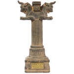 Historical Achaemenid Horned Lion Column Head of Persepolis Figurine