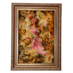 Hand-Knotted Persian Wall Hanging Rug from Tabriz Depicting Bahar Miniature