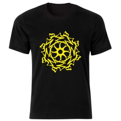 Persian Black Cotton T-Shirt Model Round Hich