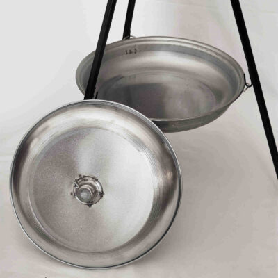 Cauldron Campfire Cooking Tripod with Pan – Ideal for Outdoor Cooking