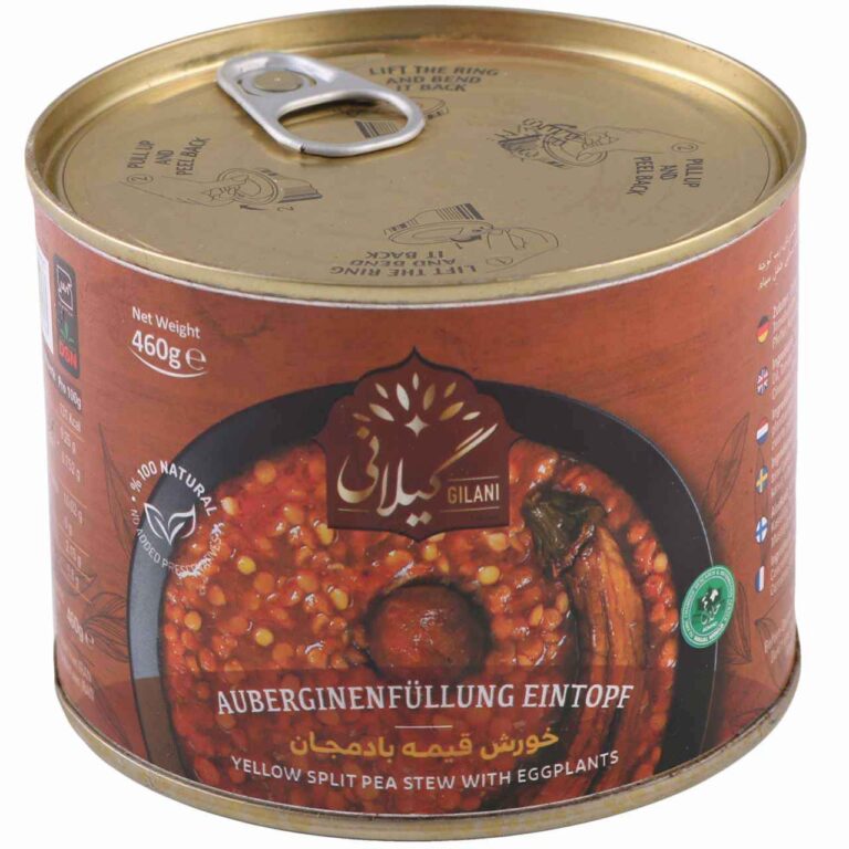 Gheymeh Bademjan Persian Eggplant & Yellow Split Pea Stew, Canned