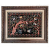 Hand-Knotted Persian Pictorial Rug from Qom Depicting Flowers