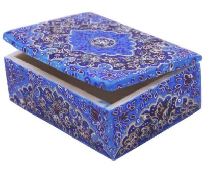 Handcrafted Bone Jewelry Box with Persian-Inspired Tazhib Pattern