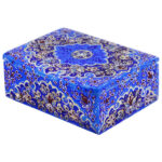 Handcrafted Bone Jewelry Box with Persian-Inspired Tazhib Pattern