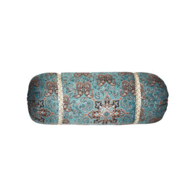 Traditional Persian Cylindrical Bolster Pillow with Elegant Termeh Fabric Bote Jeghe (2x)