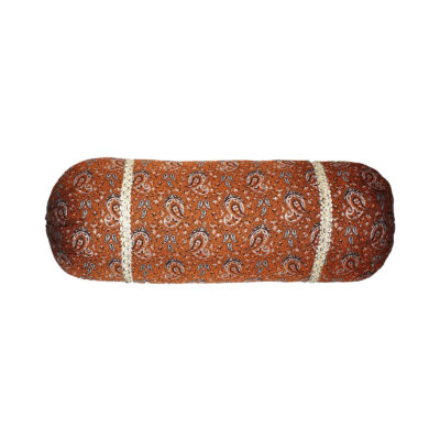 Traditional Persian Cylindrical Bolster Pillow with Elegant Termeh Fabric (2x)