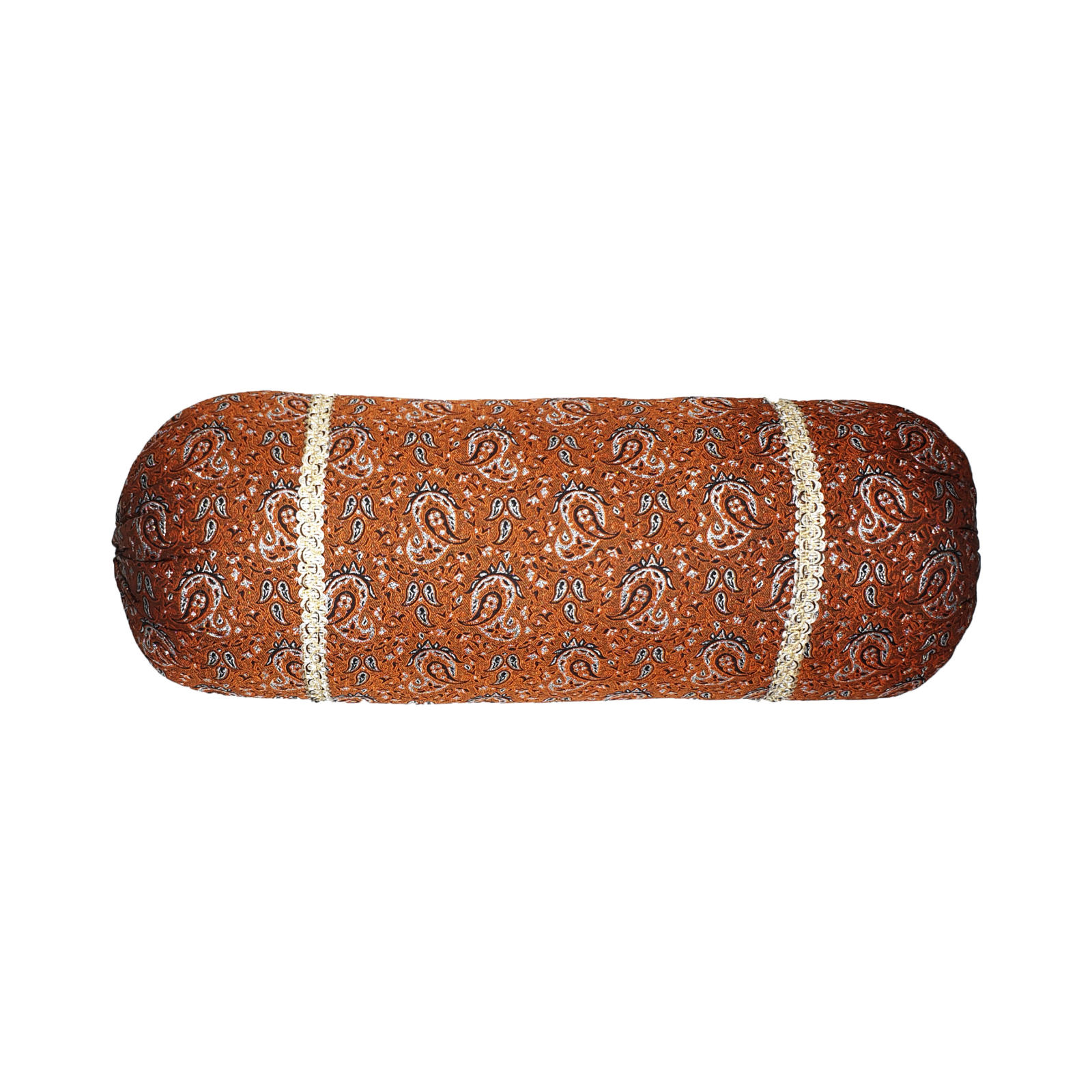 Traditional Persian Cylindrical Bolster Pillow with Elegant Termeh Fabric (2x)