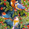 Hand-Knotted Persian Pictorial Rug from Tabriz Depicting Birds & Flowers