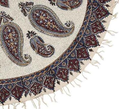 Persian Tablecloth: Isfahan’s Traditional Kalamkari Block Print Boteh Jegheh