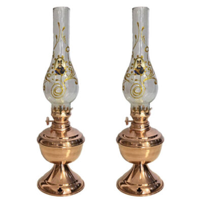 Persian Copper Kerosene Oil Lamp Model Shah Abbas (2x)