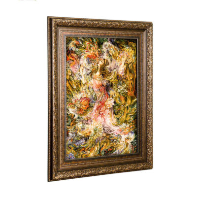 Hand-Knotted Persian Wall Hanging Rug from Tabriz Depicting The Smell of Spring