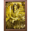 Hand-Knotted Persian Pictorial Rug from Tabriz Depicting Qajar Girl