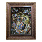 Hand-Knotted Persian Wall Hanging Rug from Tabriz Depicting Nature Miniature