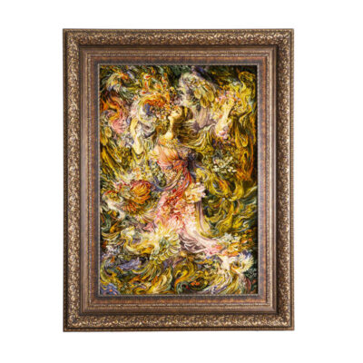 Hand-Knotted Persian Wall Hanging Rug from Tabriz Depicting The Smell of Spring