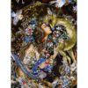 Hand-Knotted Persian Wall Hanging Rug from Tabriz Depicting Nature Miniature