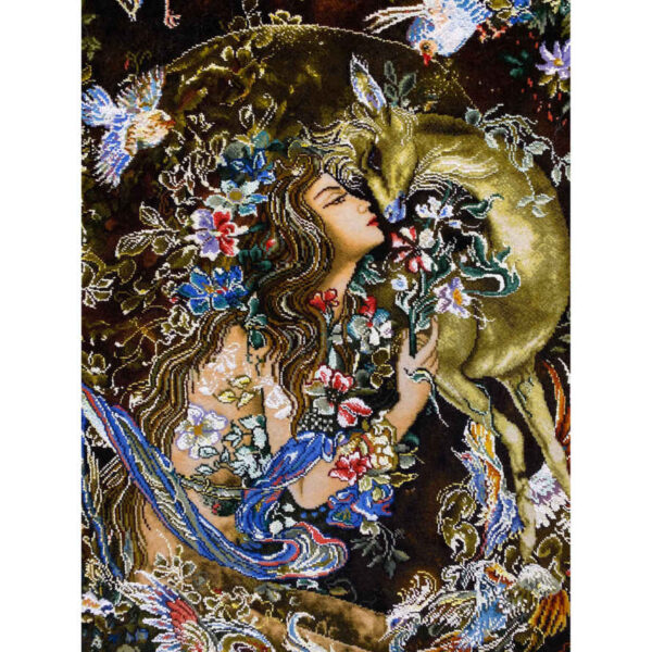 Iranian Handmade Tableau Rug Miniature - nature