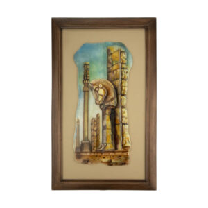 Framed Stone Art with the Pattern Takht-E Jamshid