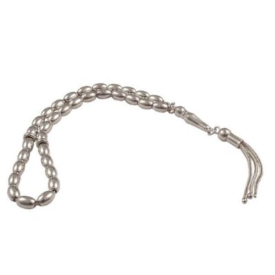 Islamic Silver Rosary with 33 Prayer Beads Tasbih Zahiraddini
